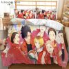 Cartoon Anime Haikyuu Bedding Set 3D Printed Volleyball Boys Duvet Covers Set Luxury Bedclothes for Kids.jpg 640x640 3 - Haikyuu Store