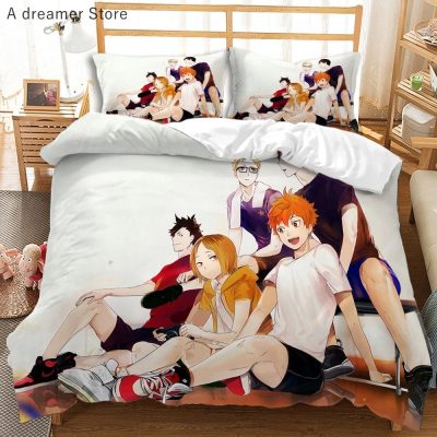 Cartoon Anime Haikyuu Bedding Set 3D Printed Volleyball Boys Duvet Covers Set Luxury Bedclothes for Kids.jpg Q90.jpg - Haikyuu Store