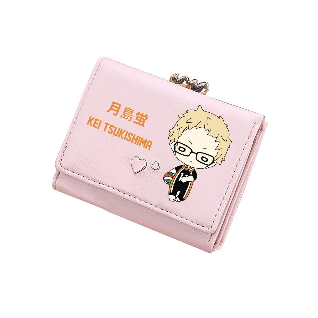 Haikyuu Karasuno VBC Short Wallet Students ID Card Holders Pu Leather Kawaii Coins Purses Girls Pink 3 scaled 1 - Haikyuu Store