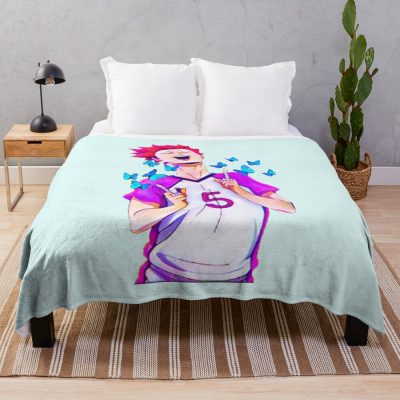 Tendou Satori Blue Butterfly Haikyuu Throw Blanket Official Haikyuu Merch