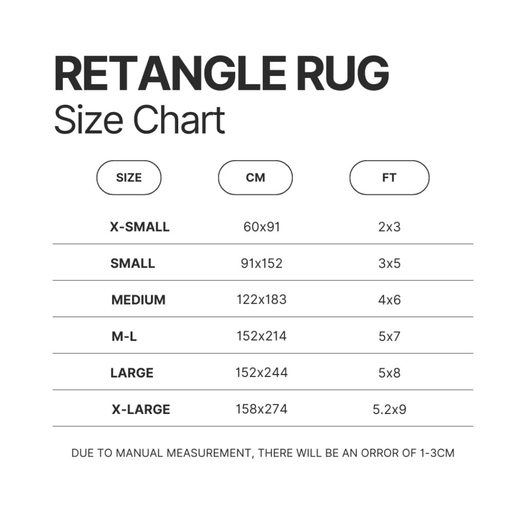 Retangle Rug Size Chart - Haikyuu Store