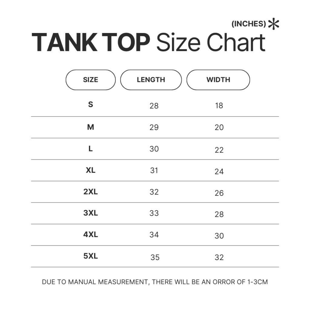 Tank Top Size Chart - Haikyuu Store